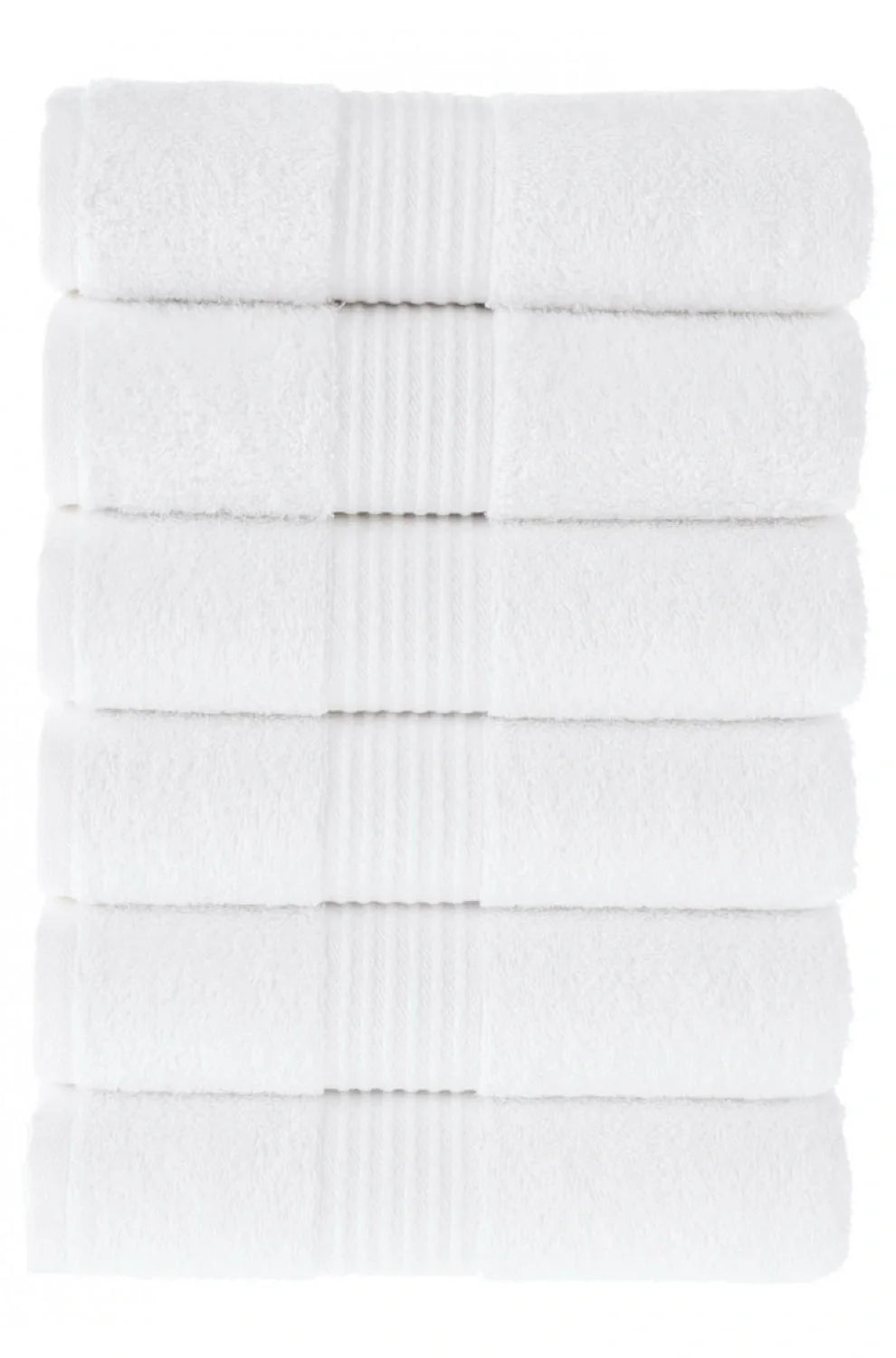 Olachika Home 100% Premium Quality Cotton 6-piece hand towels 50X100cm white