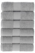 Olachika Home 100% Premium Quality Cotton 6-piece hand towels 50X100cm gray