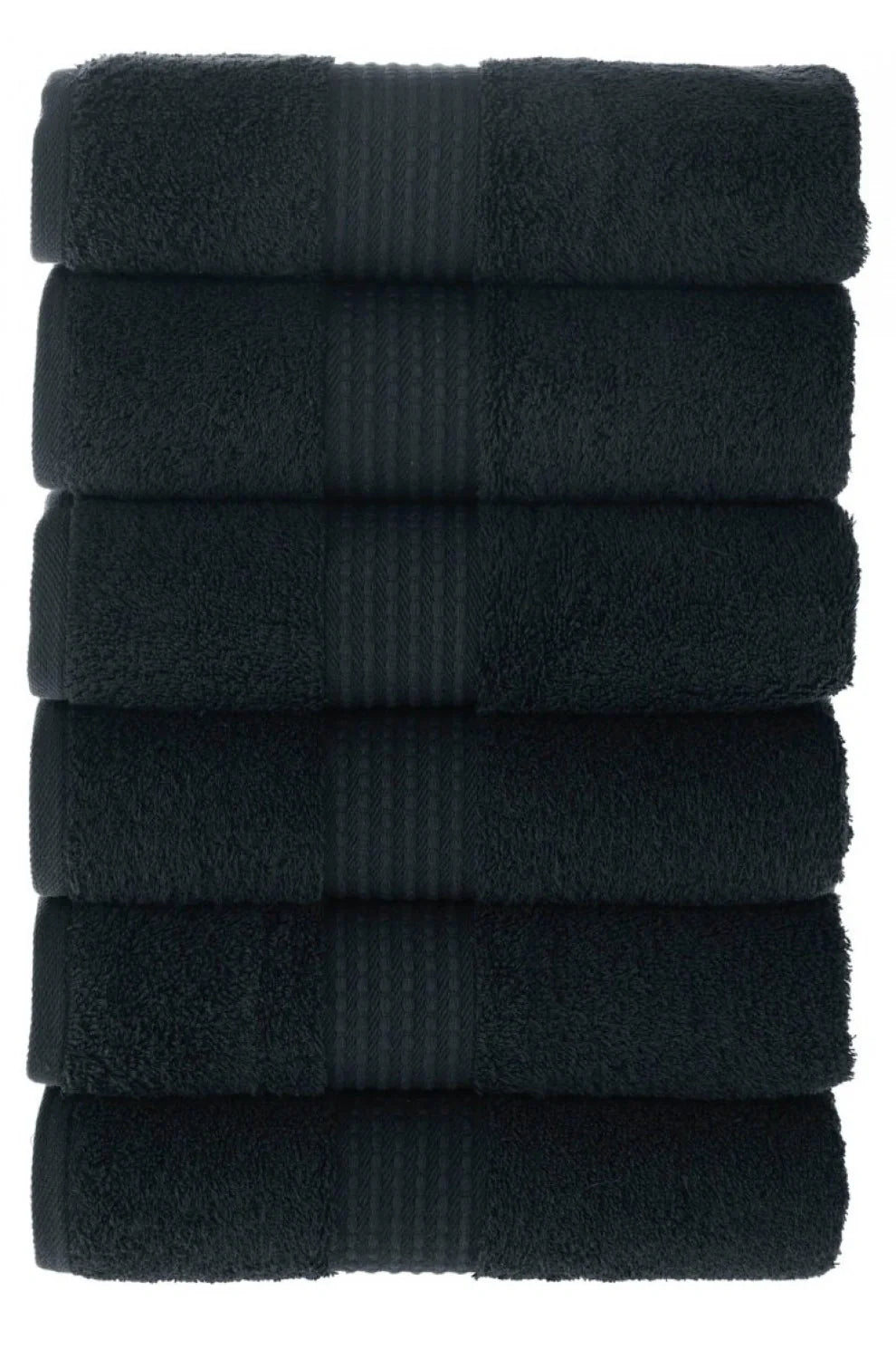 Olachika Home 100% Premium Quality Cotton 6-piece hand towels 50X100cm black