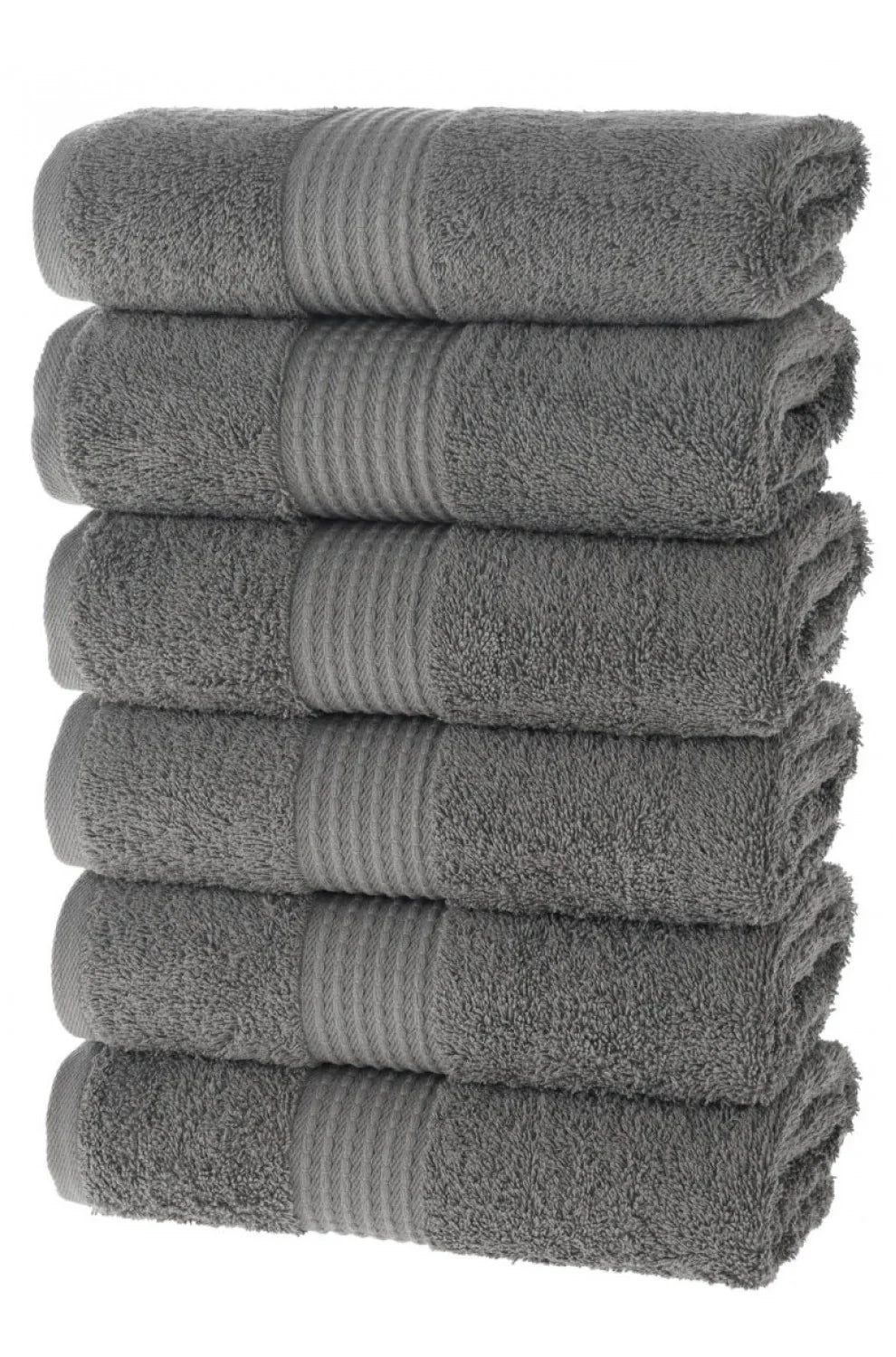 Olachika Home 100% Premium Quality Cotton 6-piece hand towels 50X100cm anthracite