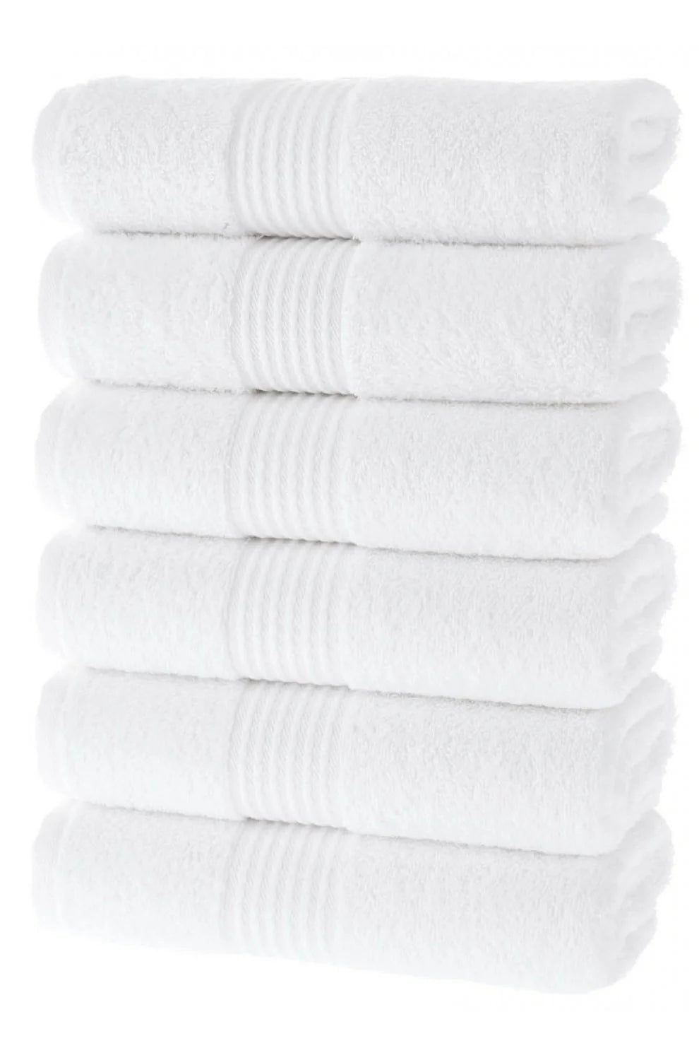 Olachika Home 100% Premium Quality Cotton 6-piece hand towels 50X100cm white