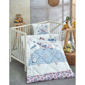 Olachika Home BIke Bear Printed 100% Cotton Silicone Fiber Baby Quilt+Pillow