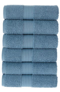 Olachika Home 100% Premium Quality Cotton 6-piece hand towels 50X100cm Blue