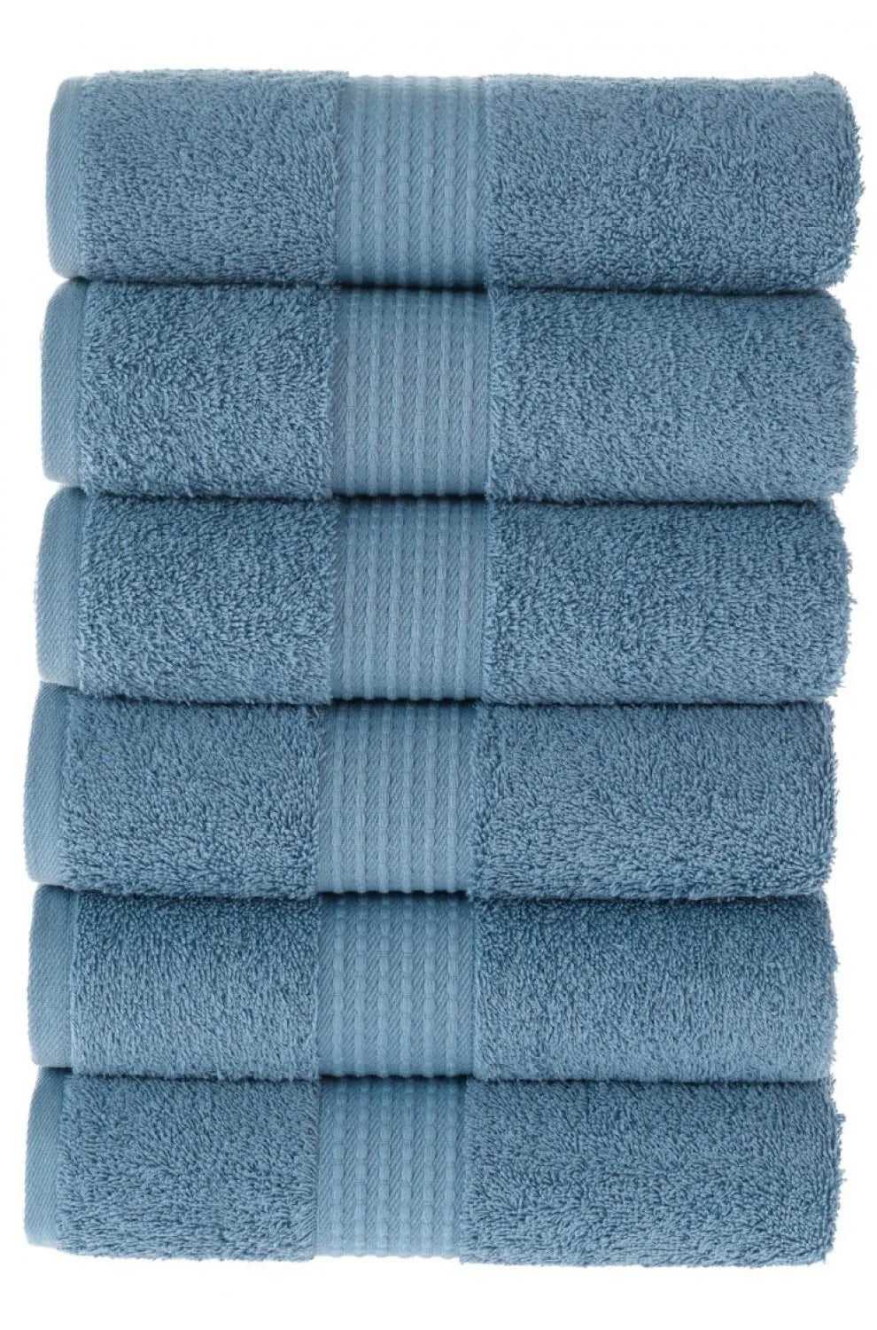 Olachika Home 100% Premium Quality Cotton 6-piece hand towels 50X100cm Blue