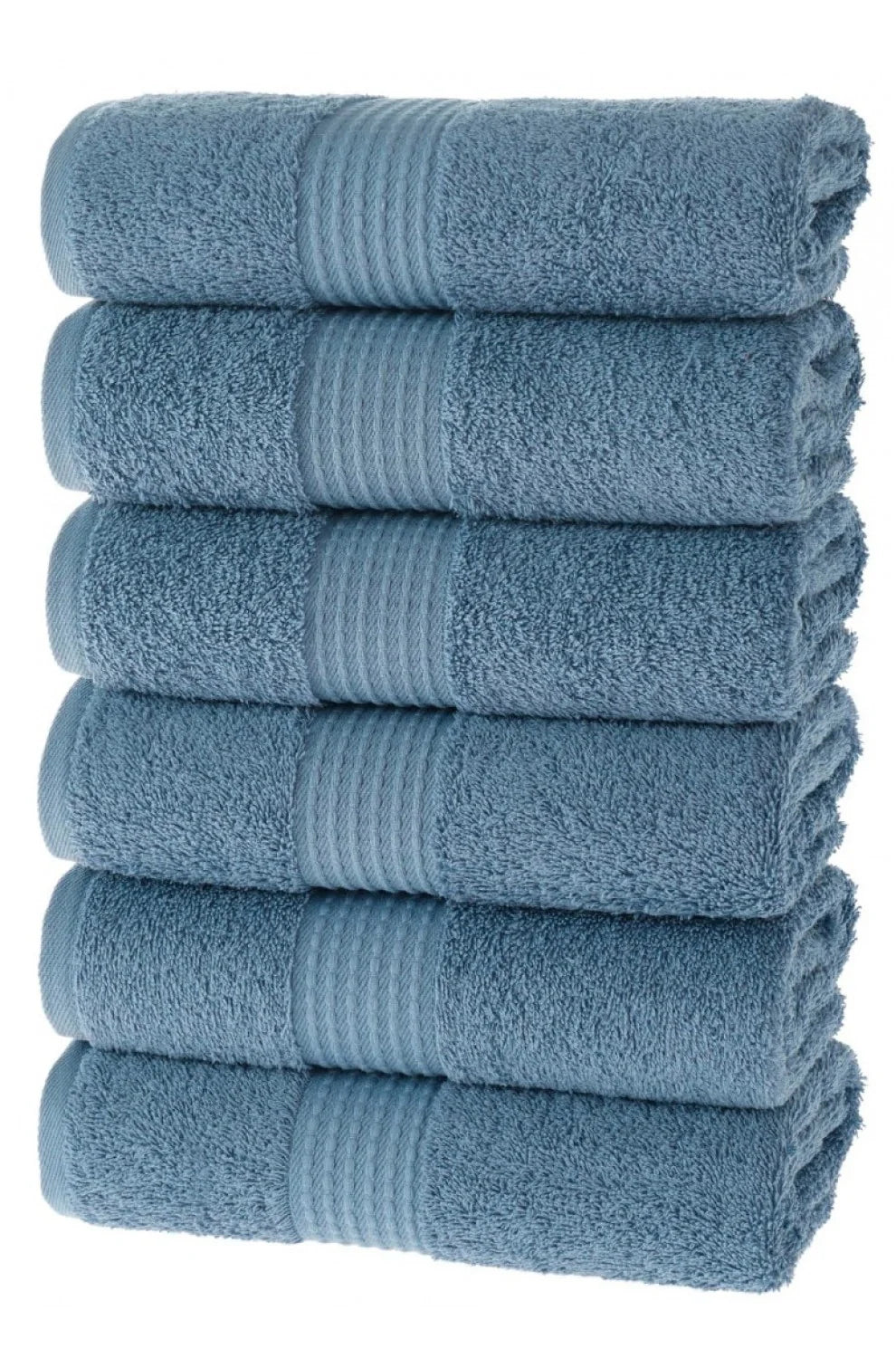 Olachika Home 100% Premium Quality Cotton 6-piece hand towels 50X100cm Blue