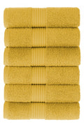 Olachika Home 100% Premium Quality Cotton 6-piece hand towels 50X100cm Gold