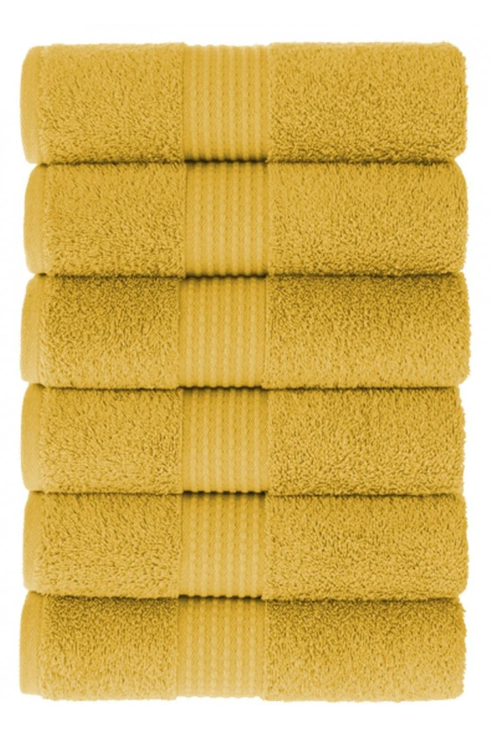 Olachika Home 100% Premium Quality Cotton 6-piece hand towels 50X100cm Gold