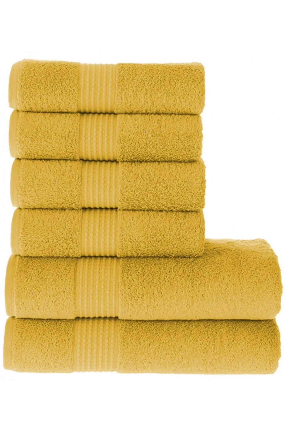 Olachika Home Luxury Bath Towel set 100% Premium Quality Cotton 2-piece Bath Towels Gold 70X140cm and 4-piece Hand Towels 50X100cm