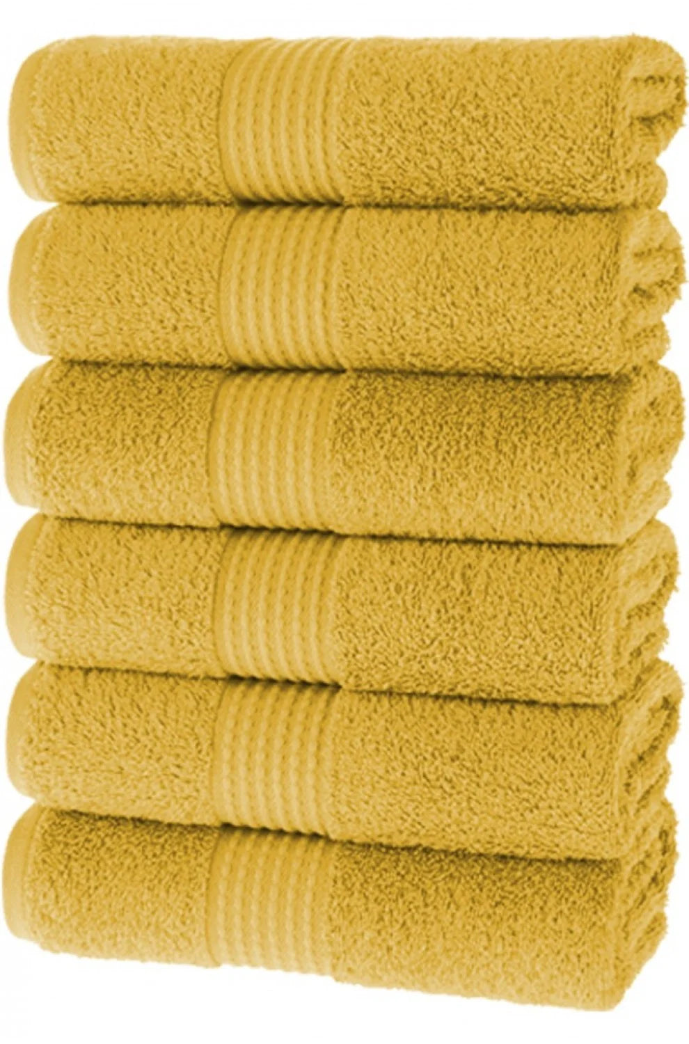 Olachika Home 100% Premium Quality Cotton 6-piece hand towels 50X100cm Gold