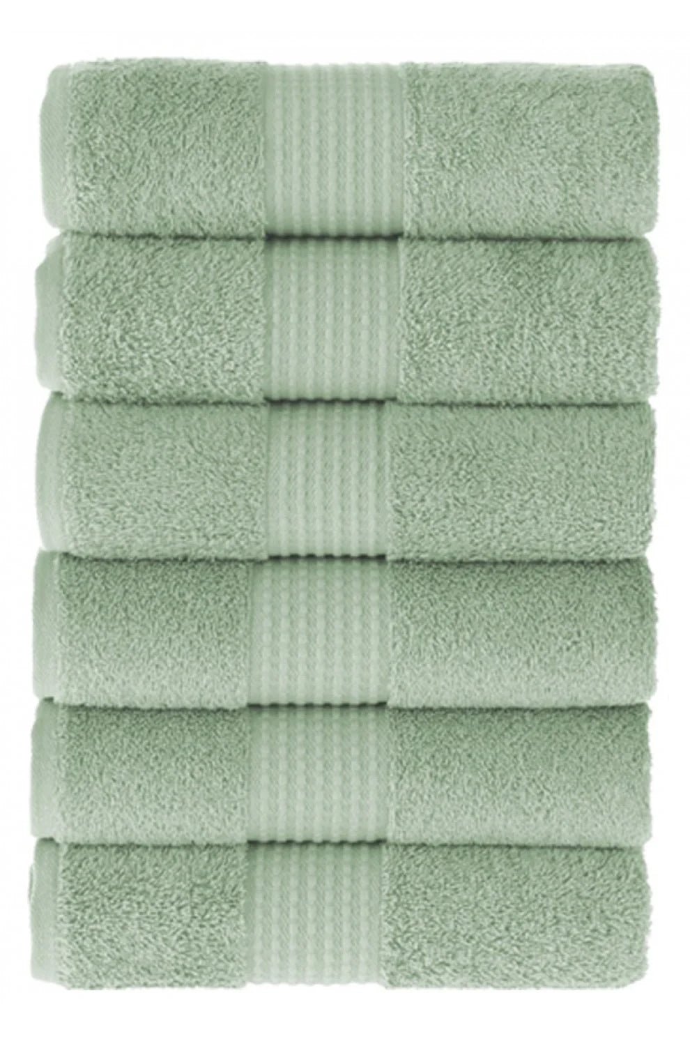 Olachika Home 100% Premium Quality Cotton 6-piece hand towels 50X100cm Iceberg Green