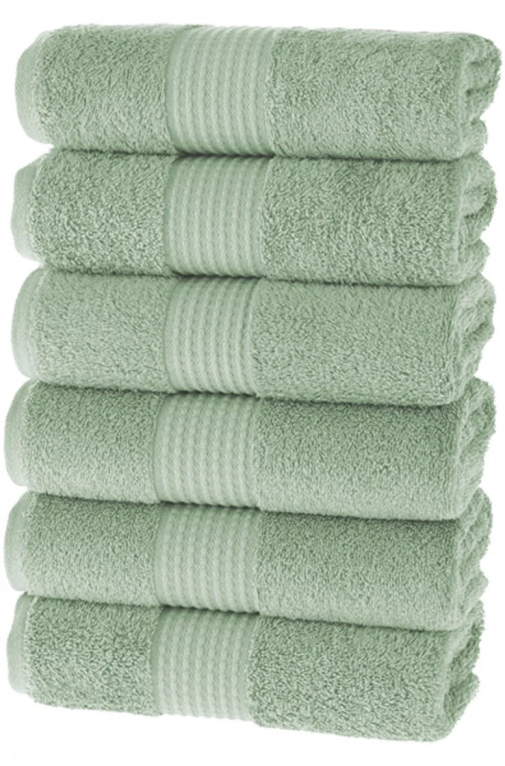 Olachika Home 100% Premium Quality Cotton 6-piece hand towels 50X100cm Iceberg Green