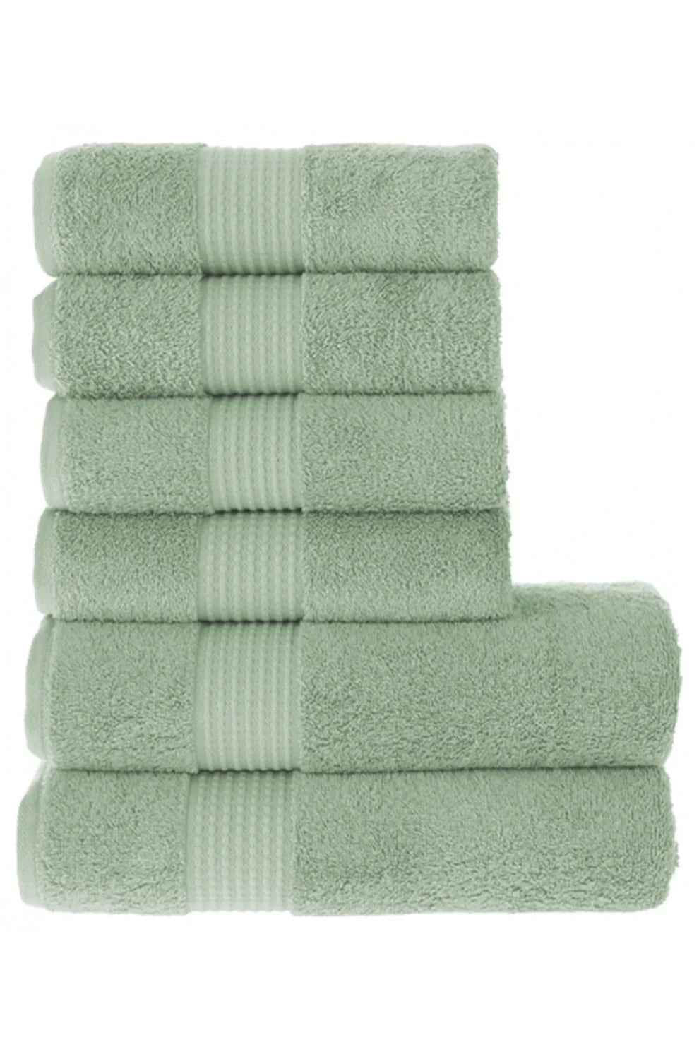 Olachika Home Luxury Bath Towel set 100% Premium Quality Cotton 2-piece Bath Towels Iceberg Green 70X140cm and 4-piece Hand Towels 50X100cm