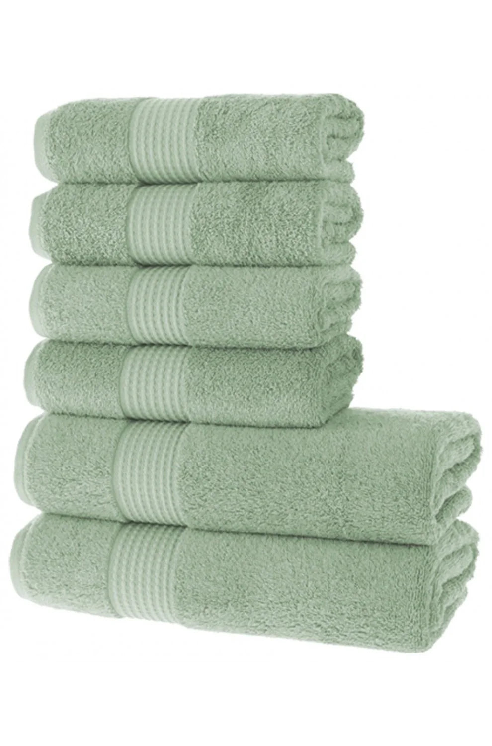 Olachika Home Luxury Bath Towel set 100% Premium Quality Cotton 2-piece Bath Towels Iceberg Green 70X140cm and 4-piece Hand Towels 50X100cm