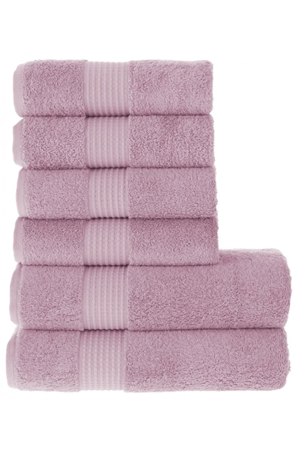 Olachika Home Luxury Bath Towel set 100% Premium Quality Cotton 2-piece Bath Towels Old Rose 70X140cm and 4-piece Hand Towels 50X100cm