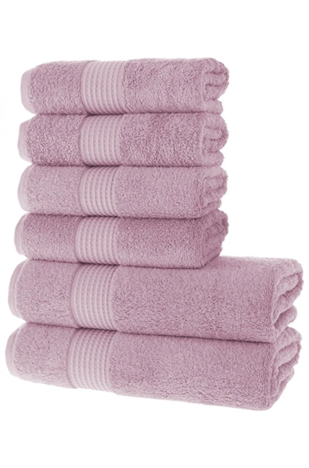 Olachika Home Luxury Bath Towel set 100% Premium Quality Cotton 2-piece Bath Towels Old Rose 70X140cm and 4-piece Hand Towels 50X100cm