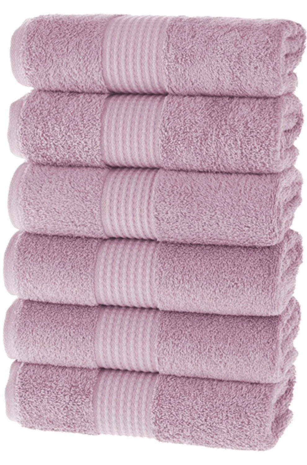 Olachika Home 100% Premium Quality Cotton 6-piece hand towels 50X100cm Old Rose
