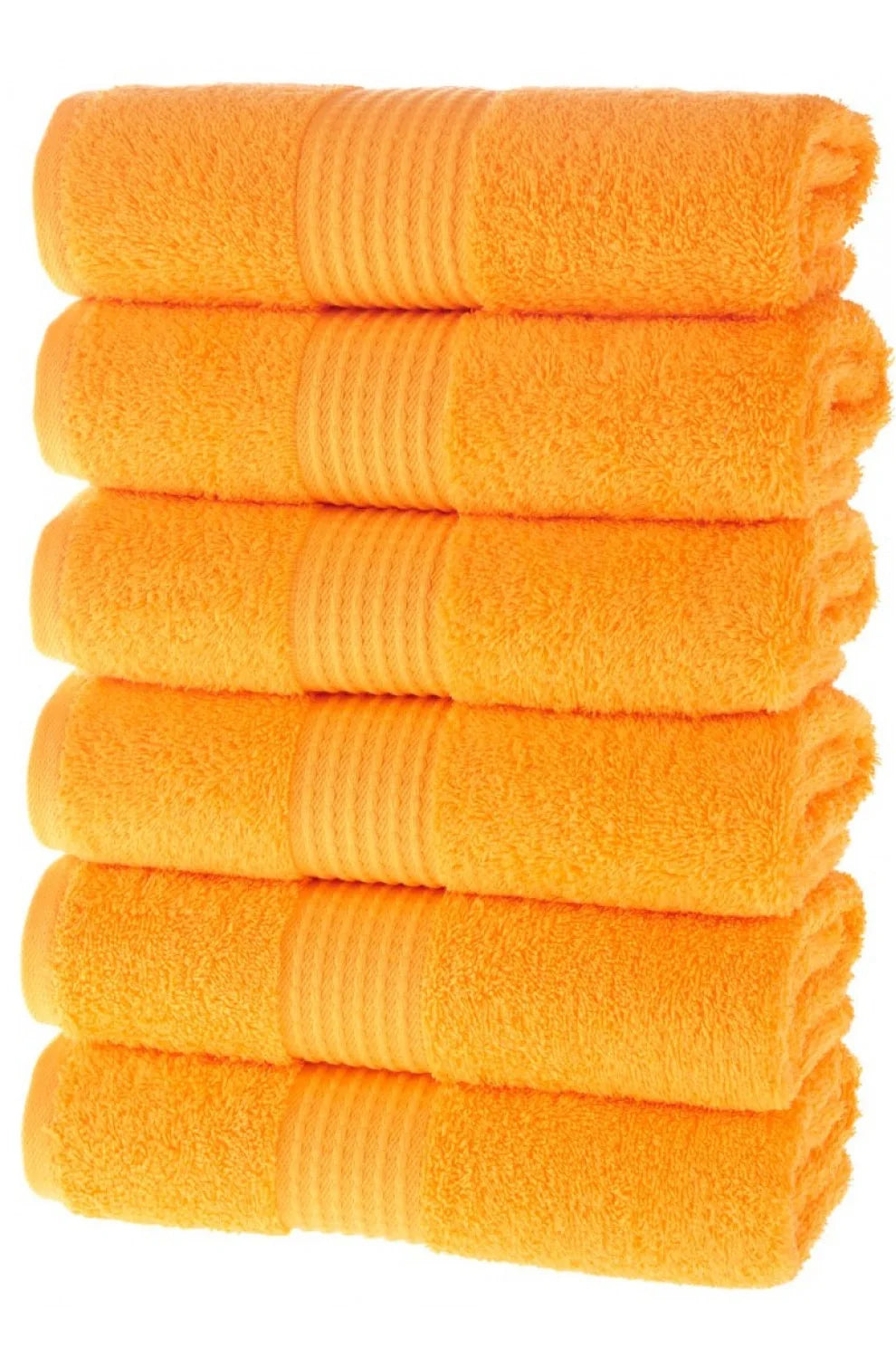 Olachika Home 100% Premium Quality Cotton 6-piece hand towels 50X100cm orange