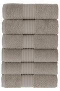 Olachika Home 100% Premium Quality Cotton 6-piece hand towels 50X100cm Taupe