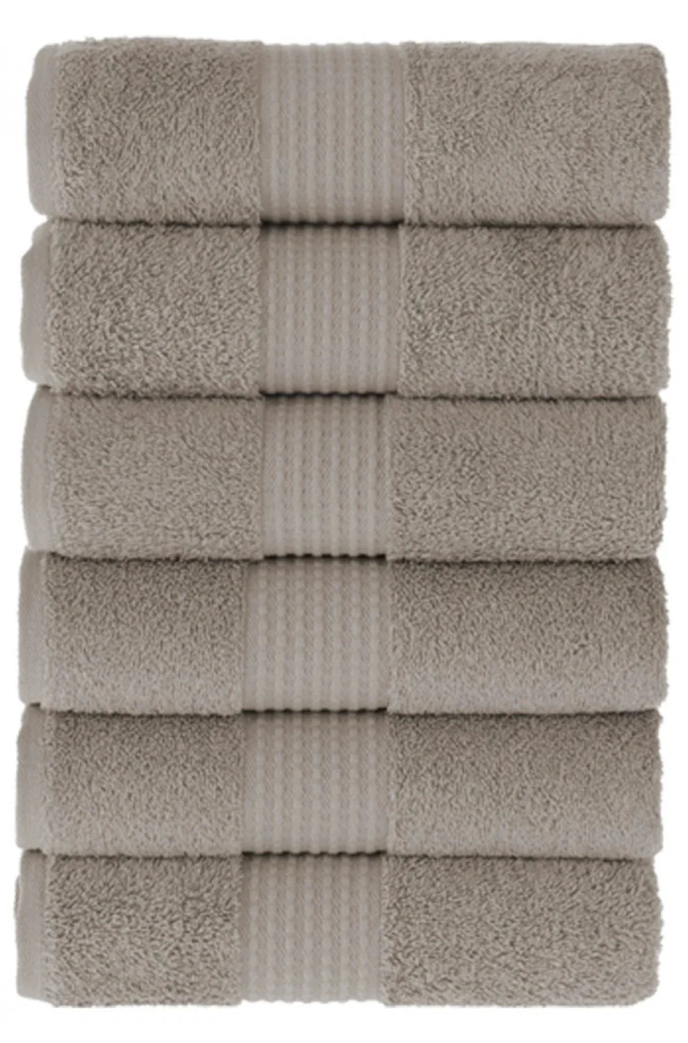 Olachika Home 100% Premium Quality Cotton 6-piece hand towels 50X100cm Taupe