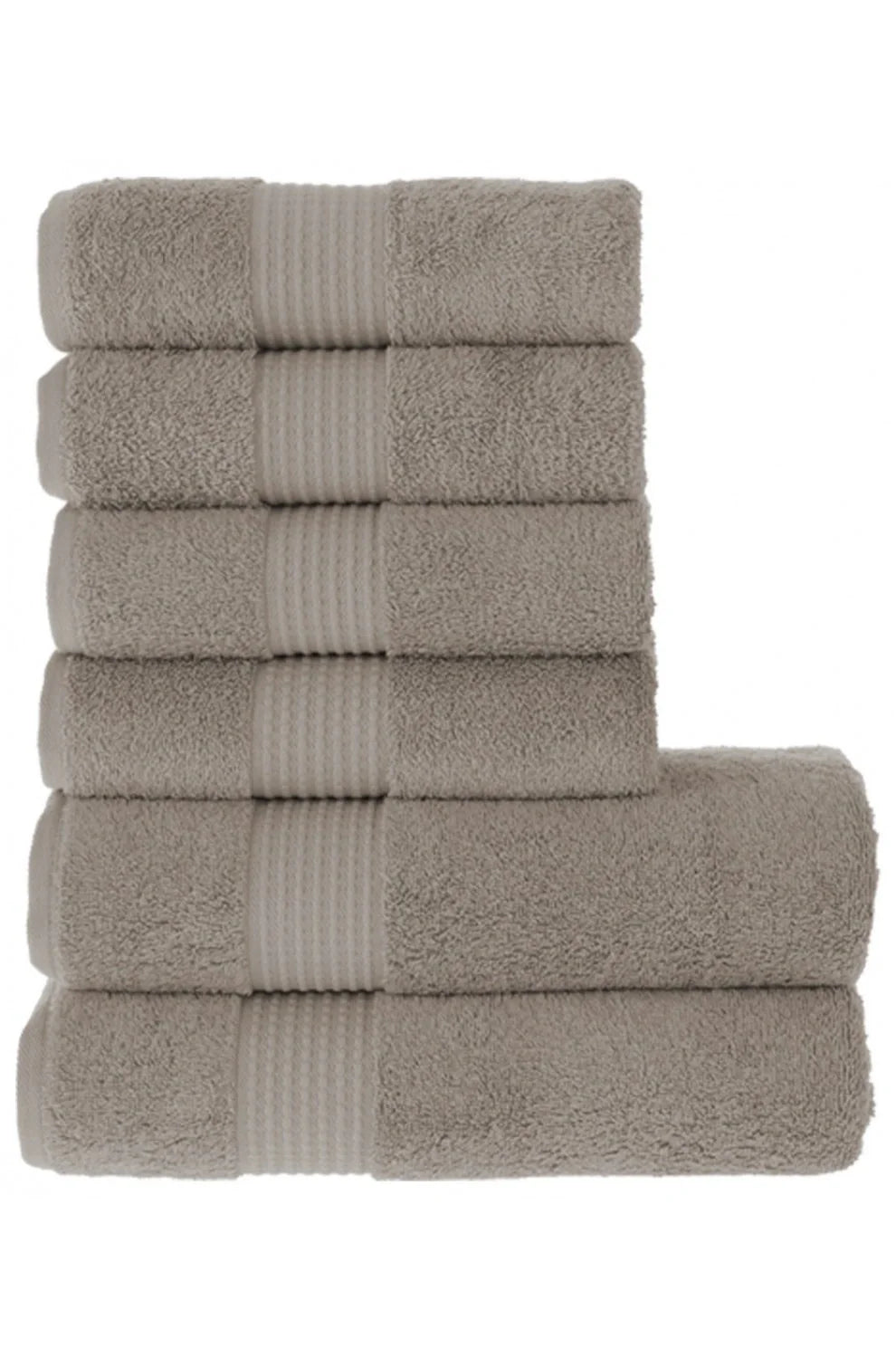 Olachika Home Luxury Bath Towel set 100% Premium Quality Cotton 2-piece Bath Towels Taupe 70X140cm and 4-piece Hand Towels 50X100cm