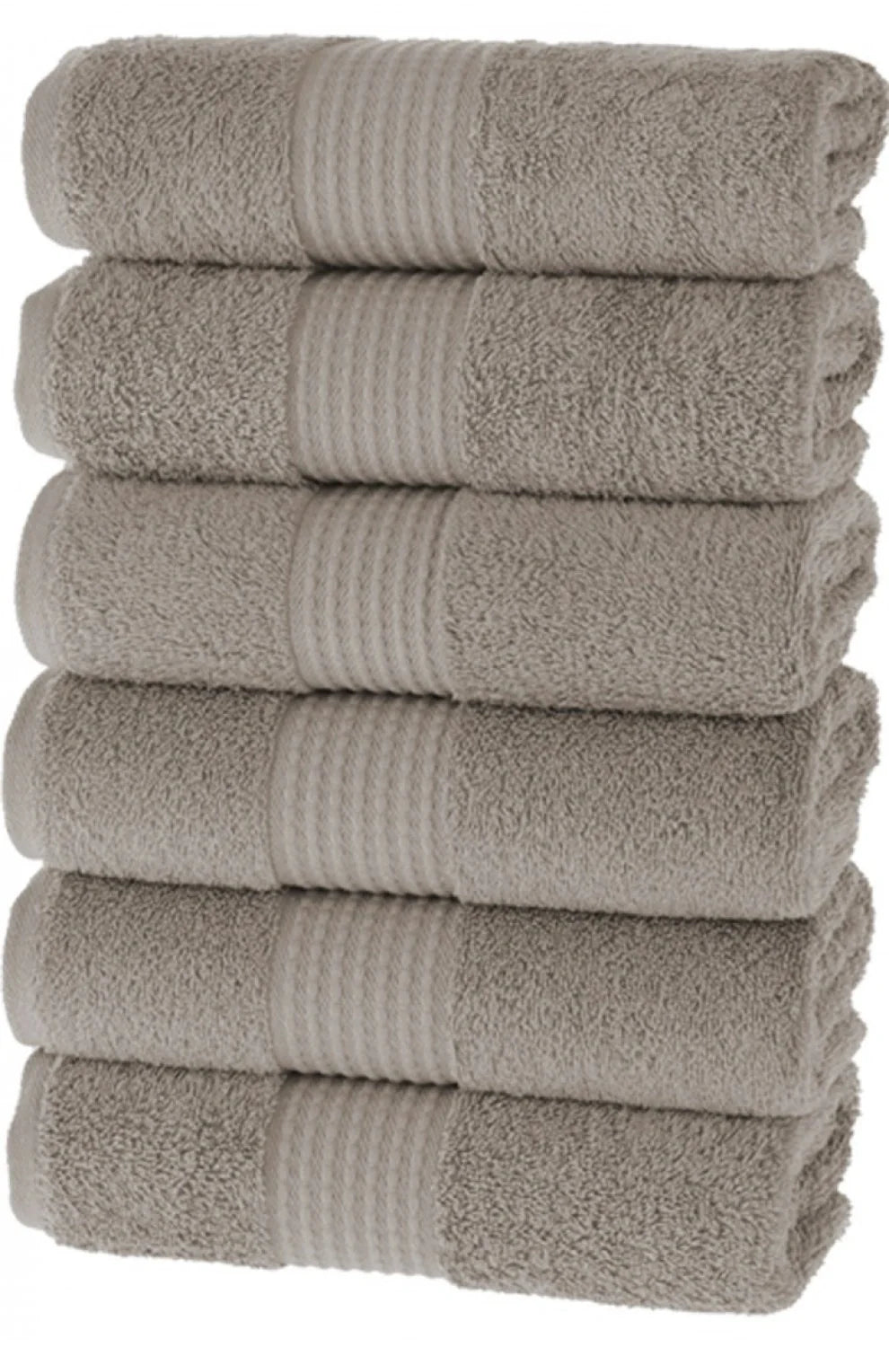 Olachika Home 100% Premium Quality Cotton 6-piece hand towels 50X100cm Taupe