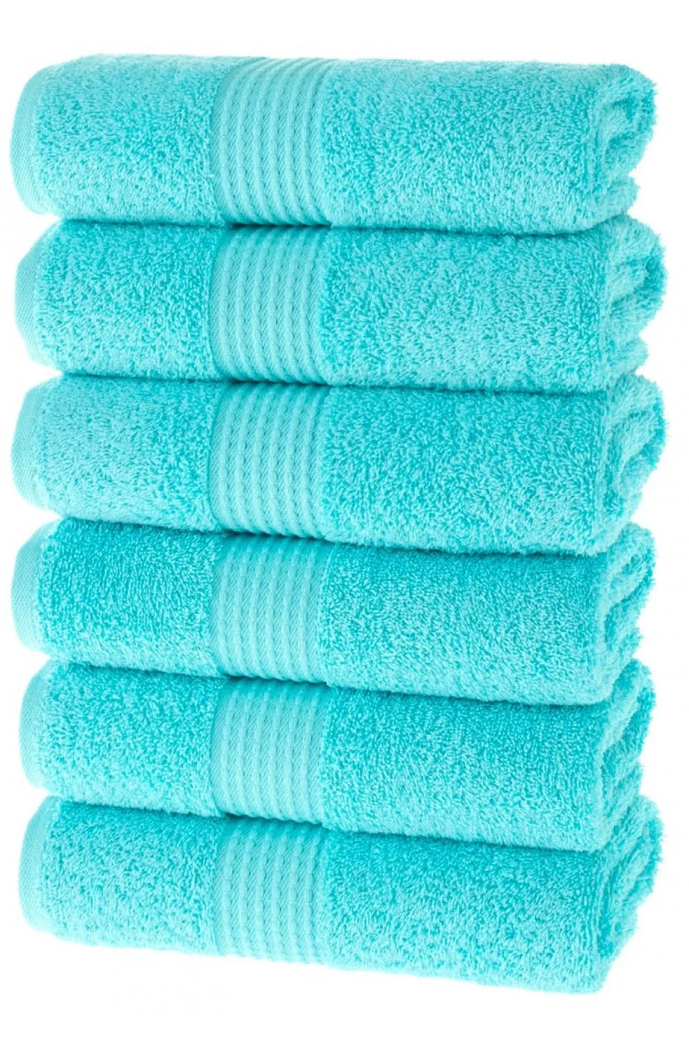 Olachika Home 100% Premium Quality Cotton 6-piece hand towels 50X100cm Turquoise