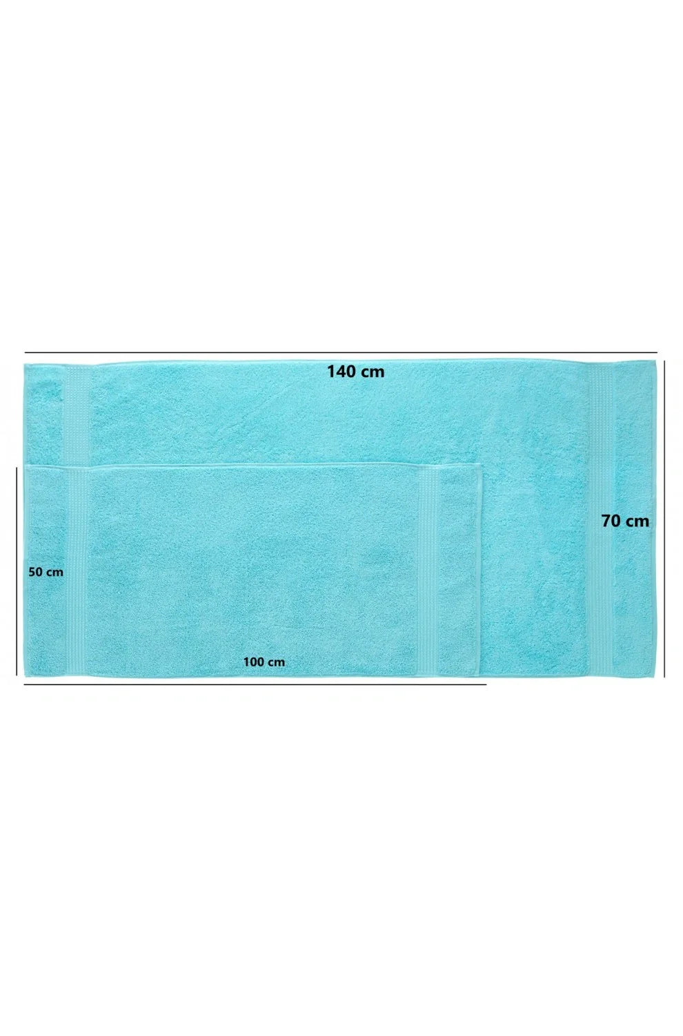 Olachika Home Luxury Bath Towel set 100% Premium Quality Cotton 2-piece Bath Towels Turquoise 70X140cm and 4-piece Hand Towels 50X100cm