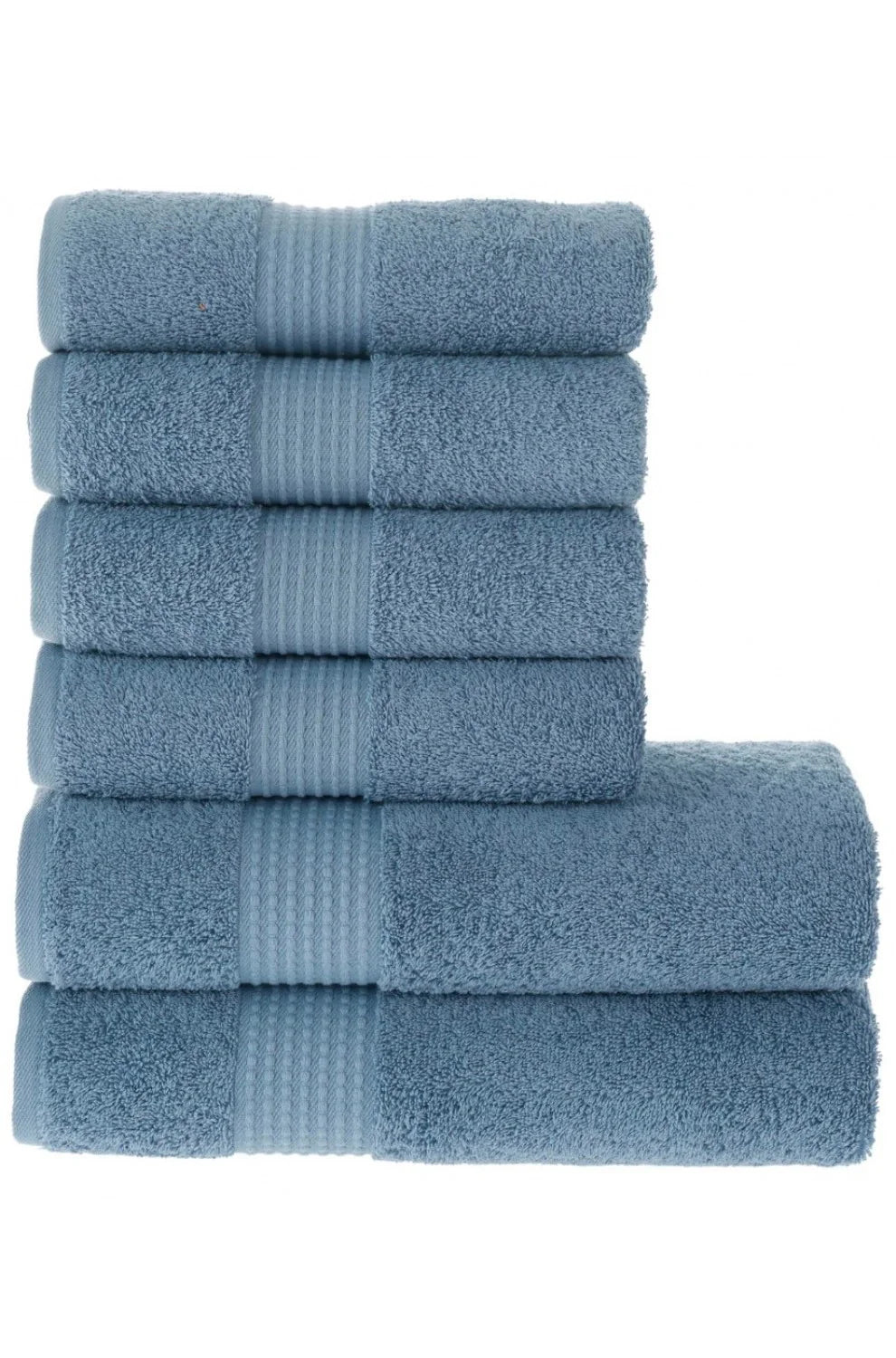 Olachika Home Luxury Bath Towel set 100% Premium Quality Cotton 2-piece Bath Towels Blue70X140cm and 4-piece Hand Towels 50X100cm