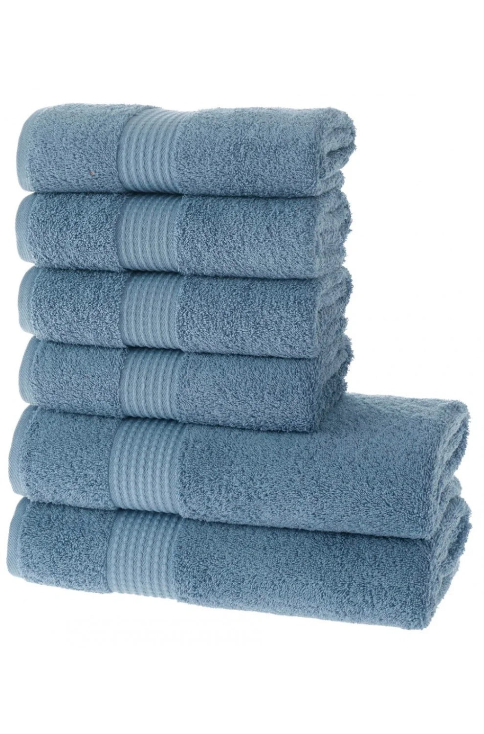 Olachika Home Luxury Bath Towel set 100% Premium Quality Cotton 2-piece Bath Towels Blue70X140cm and 4-piece Hand Towels 50X100cm