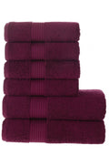 Olachika Home Luxury Bath Towel set 100% Premium Quality Cotton 2-piece Bath Towels  Claret Red 70X140cm and 4-piece Hand Towels 50X100cm