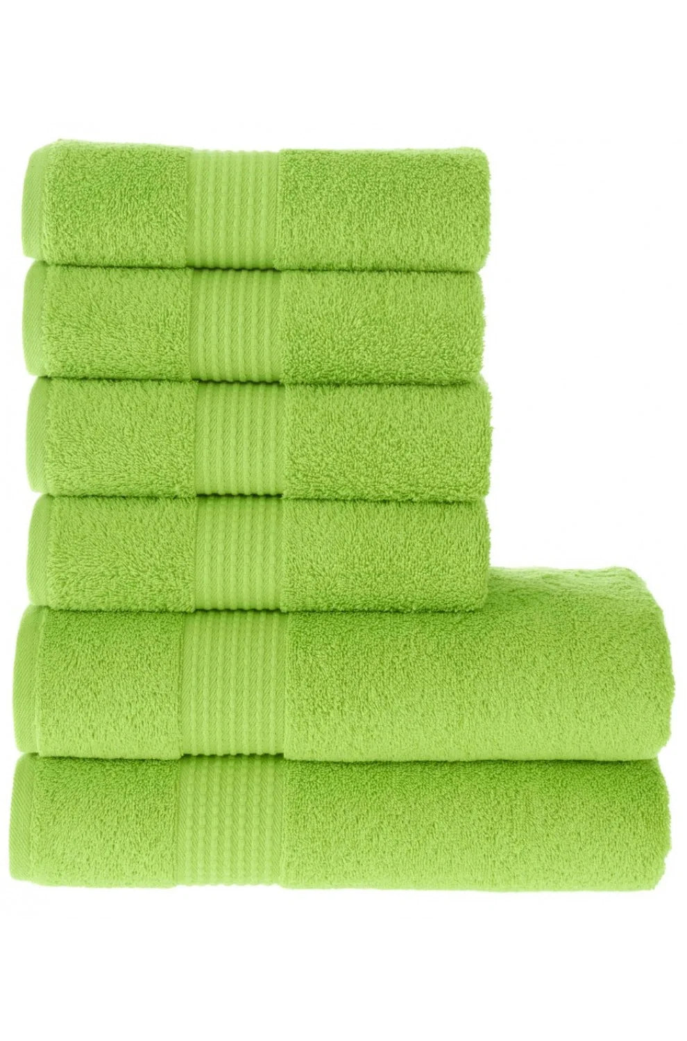 Olachika Home Luxury Bath Towel set 100% Premium Quality Cotton 2-piece Bath Towels  Green 70X140cm and 4-piece Hand Towels 50X100cm
