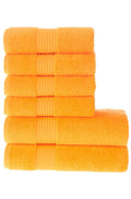 Olachika Home Luxury Bath Towel set 100% Premium Quality Cotton 2-piece Bath Towels Orange 70X140cm and 4-piece Hand Towels 50X100cm
