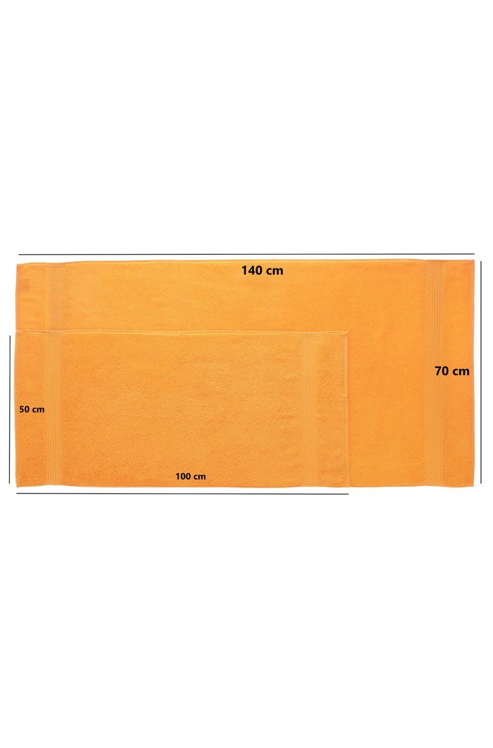 Olachika Home Luxury Bath Towel set 100% Premium Quality Cotton 2-piece Bath Towels Orange 70X140cm and 4-piece Hand Towels 50X100cm