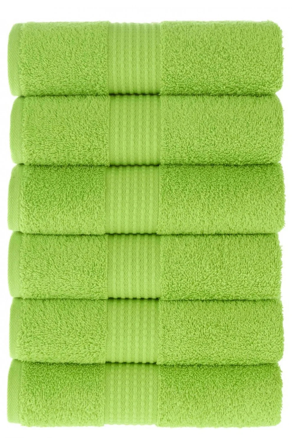 Olachika Home 100% Premium Quality Cotton 6-piece hand towels 50X100cm green
