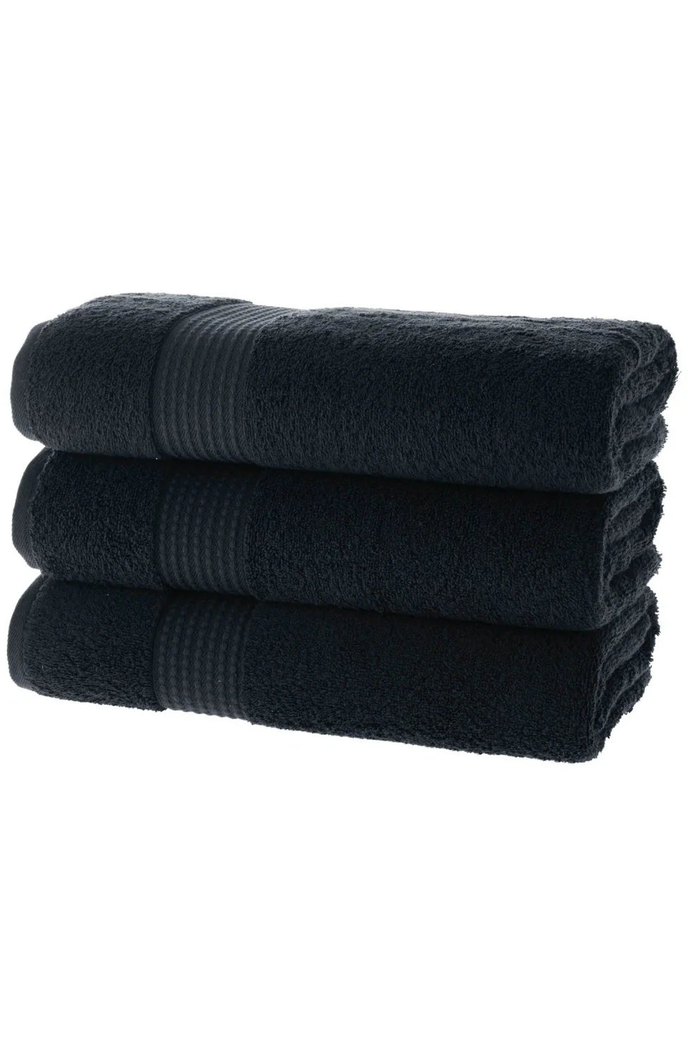 Olachika Home Luxury Bath Towel Set 100% Premium Quality Cotton 3-piece Bath Towel 70X140CM Black