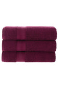 Olachika Home Luxury Bath Towel Set 100% Premium Quality Cotton 3-piece Bath Towel 70X140CM Claret Red
