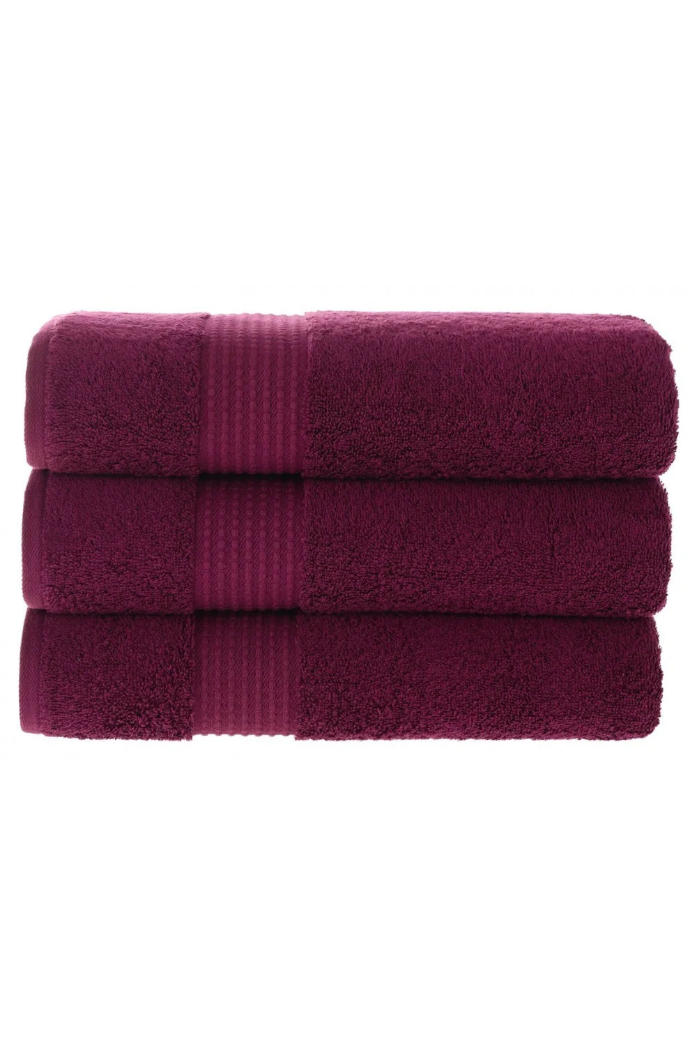 Olachika Home Luxury Bath Towel Set 100% Premium Quality Cotton 3-piece Bath Towel 70X140CM Claret Red